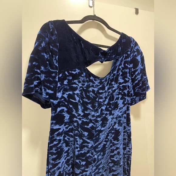 VINTAGE 80’s Blue Crumpled Velvet Jumpsuit 💙 - Picture 3 of 3